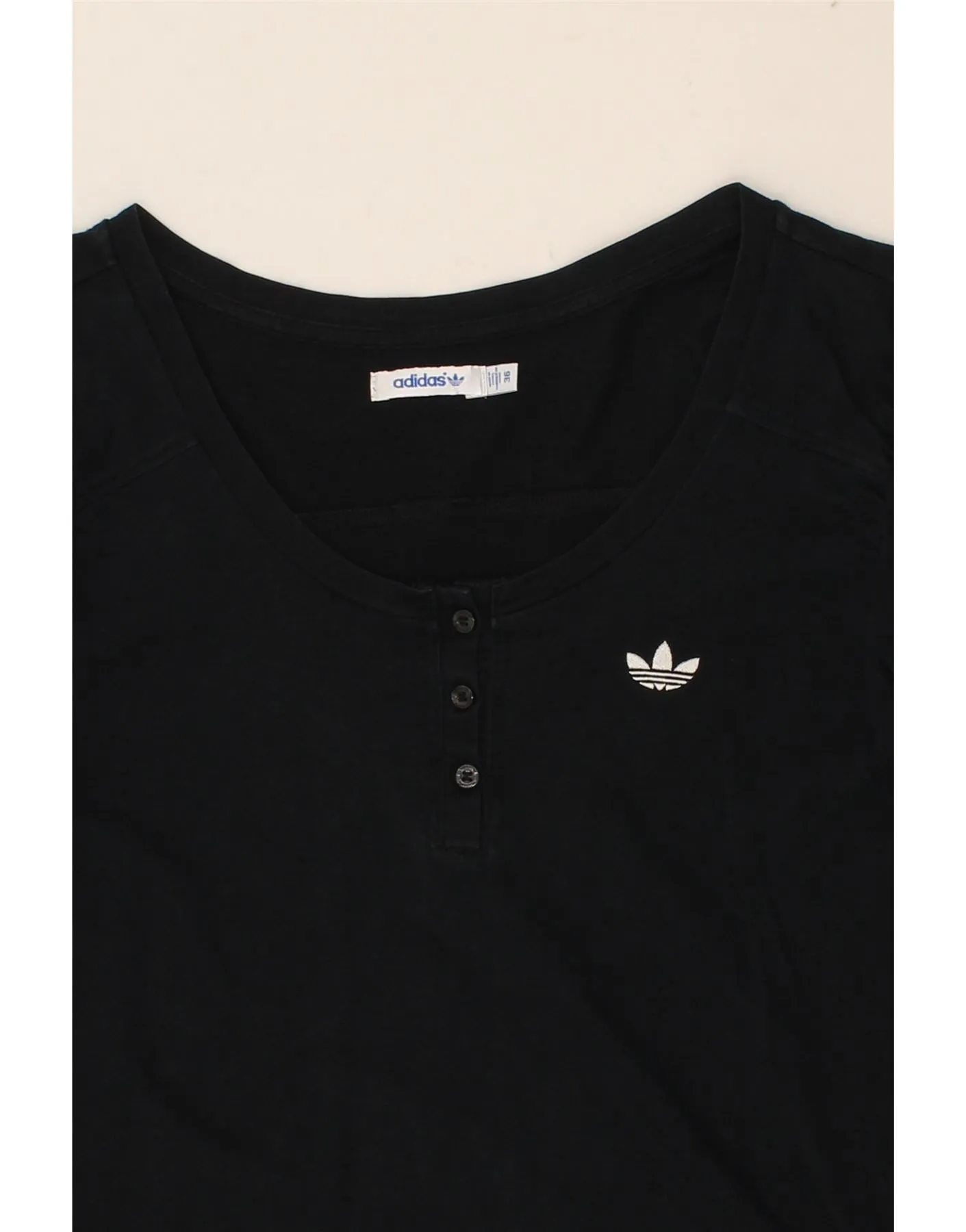ADIDAS Womens Long Sleeve T-Shirt Dress EU 36 Small Black Cotton
