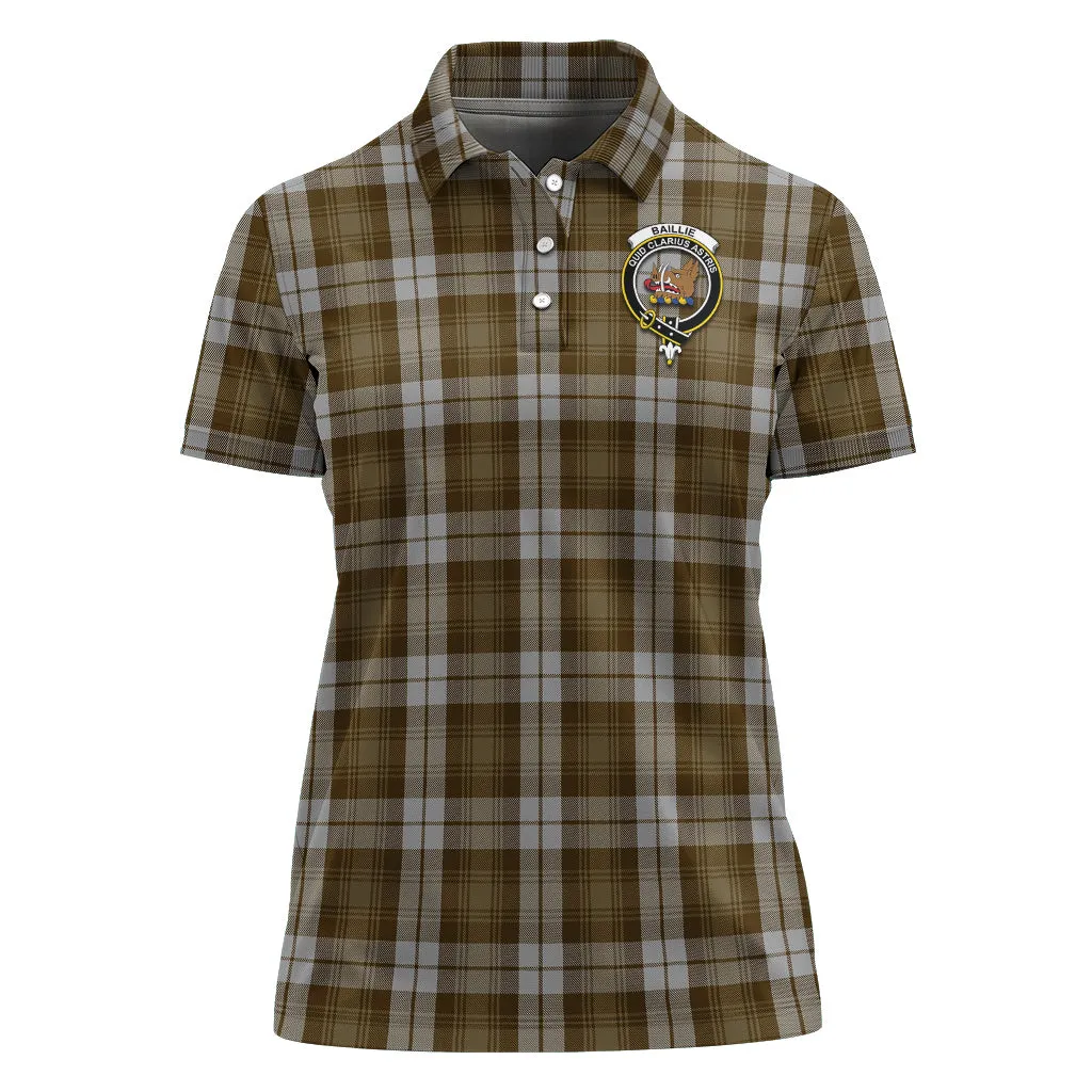 Baillie Dress Tartan Polo Shirt with Family Crest For Women
