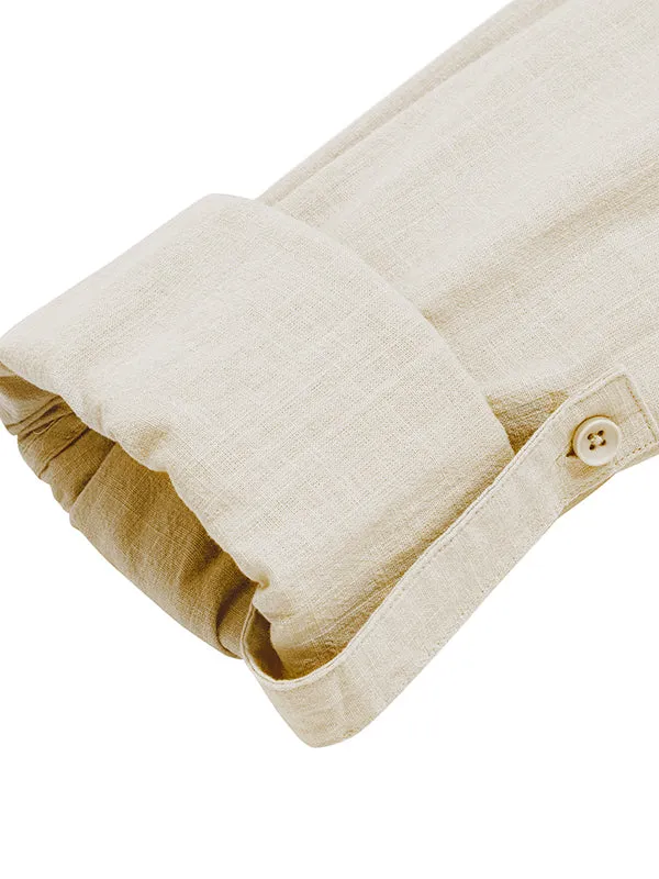 Big & Tall Cotton Linen Henley Shirt Hippie Beach Tops Vacation T Shirts