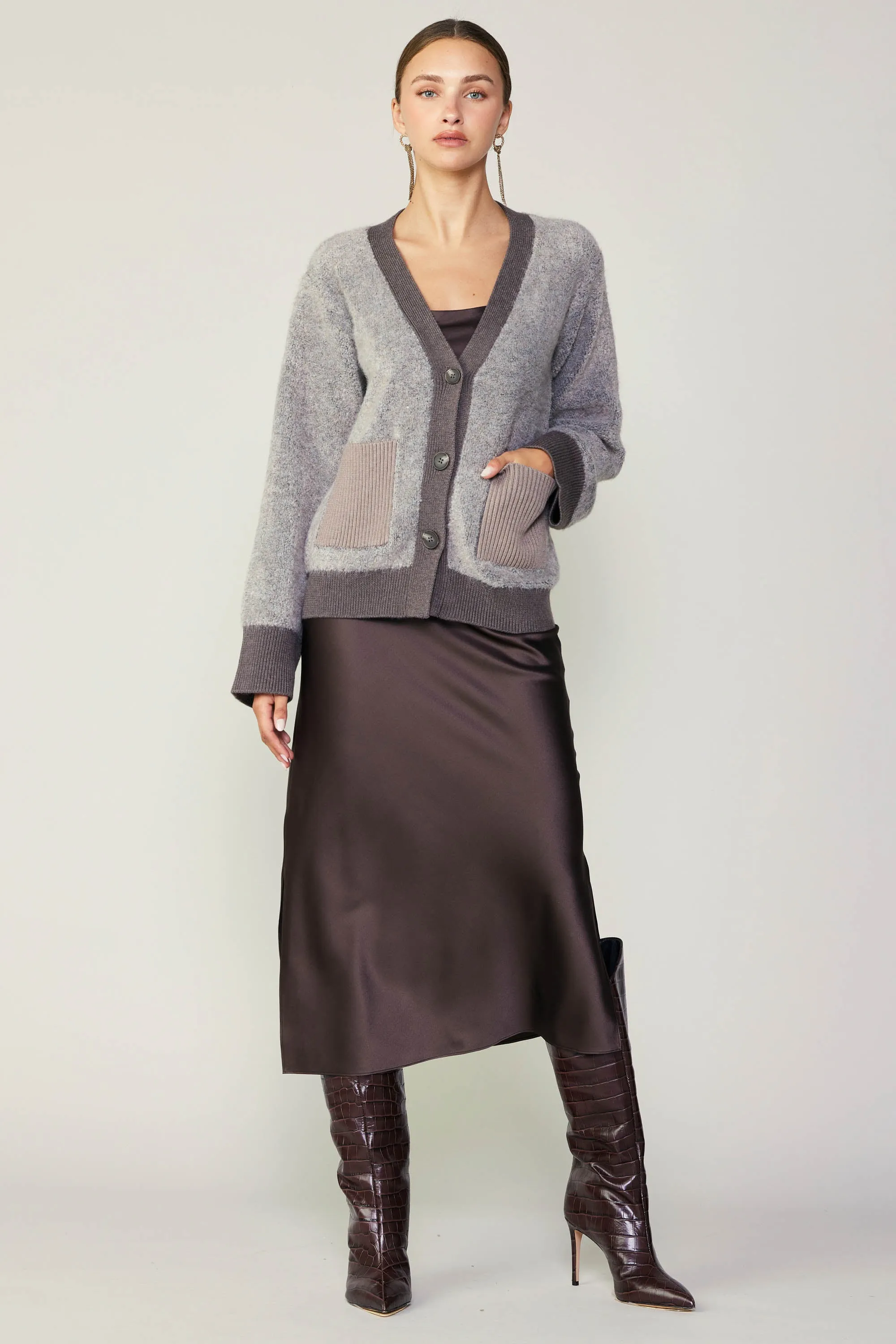 Contrast Pocket Cardigan