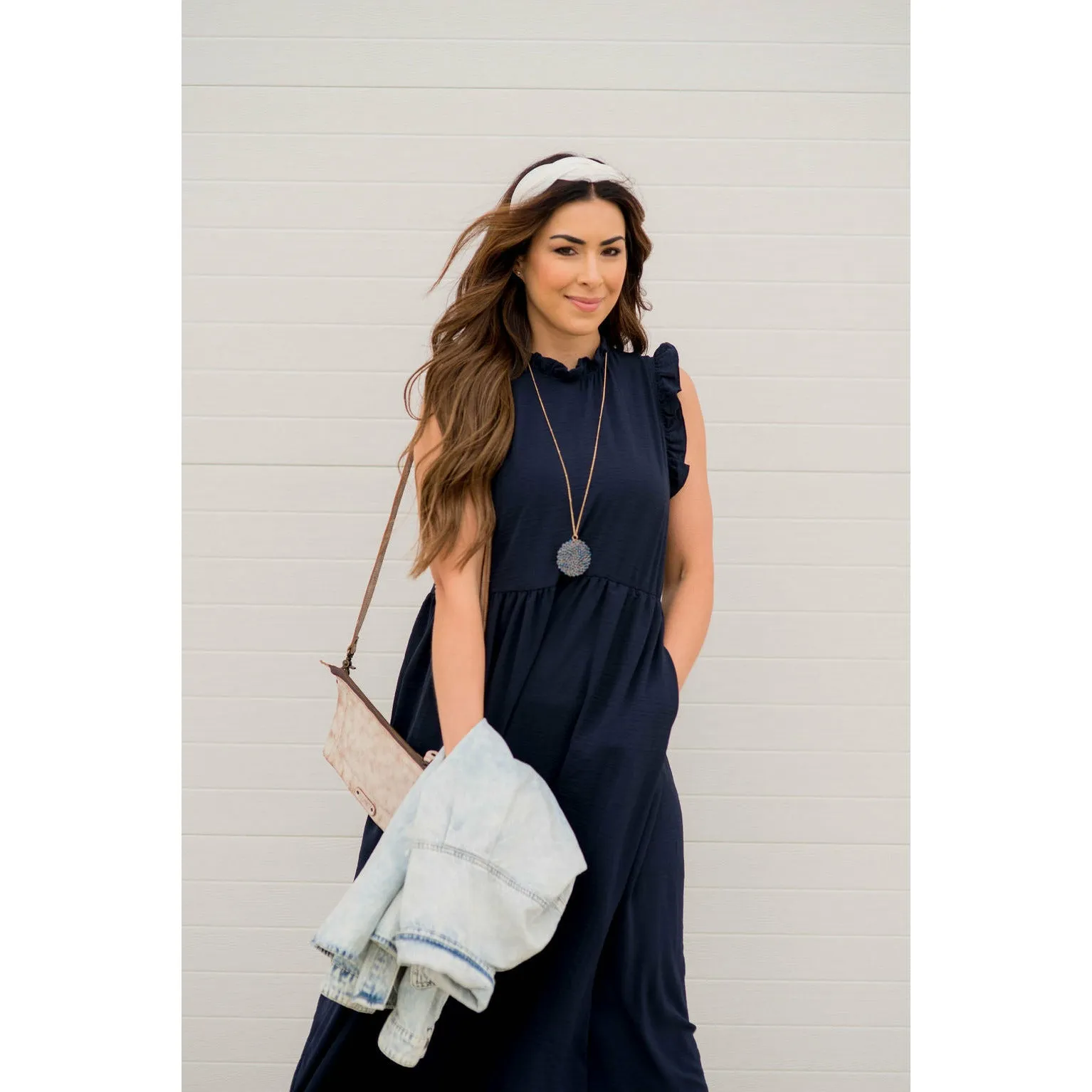 Dressy Ruffle Trim Maxi Dress