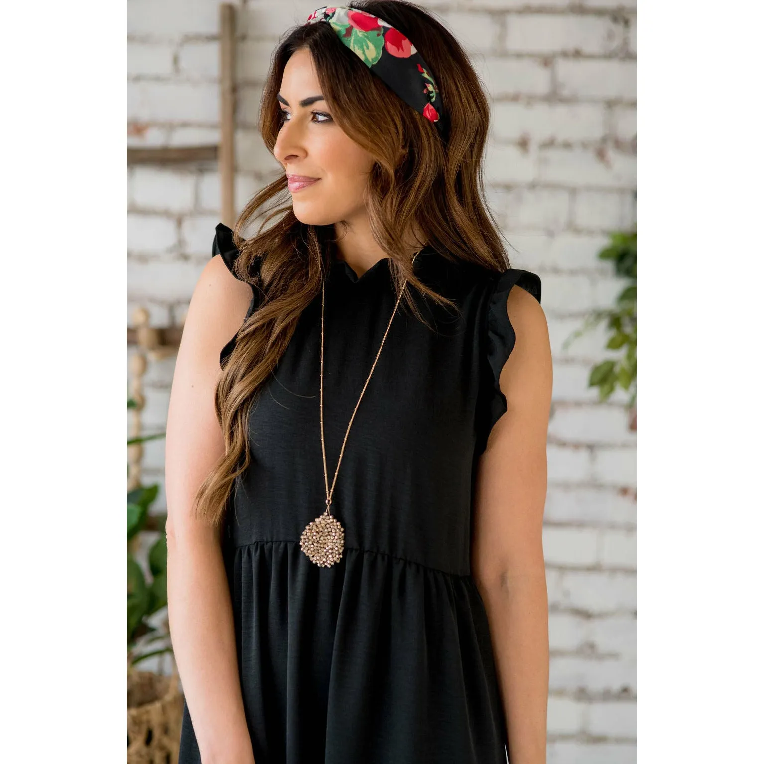 Dressy Ruffle Trim Maxi Dress