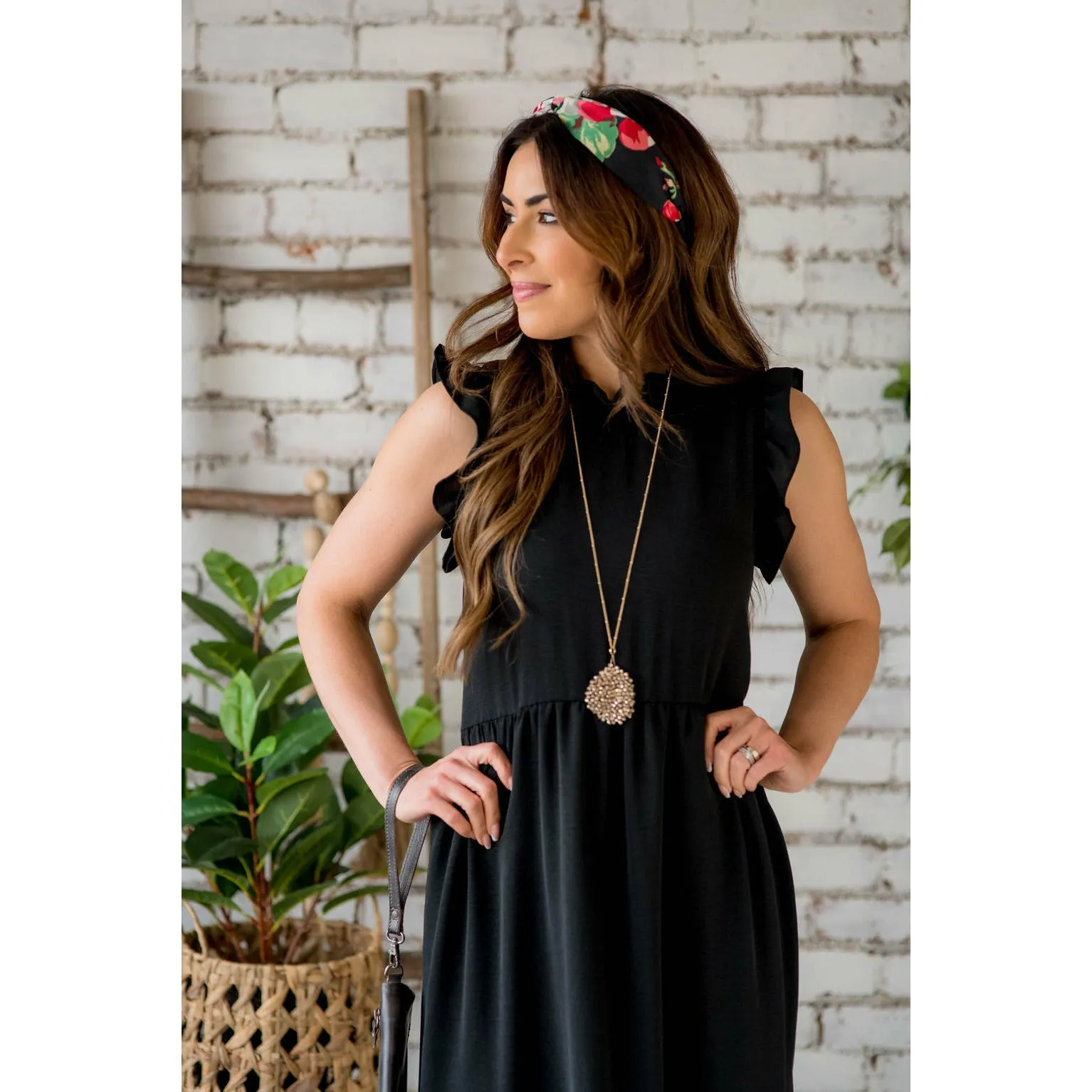 Dressy Ruffle Trim Maxi Dress