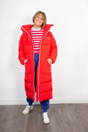 GANNI F6697 Oversized Puffer Coat in Red