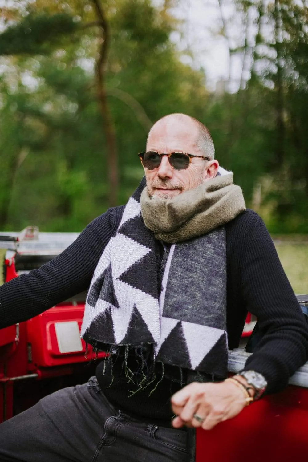 Geometric Himalayan Wool Scarf