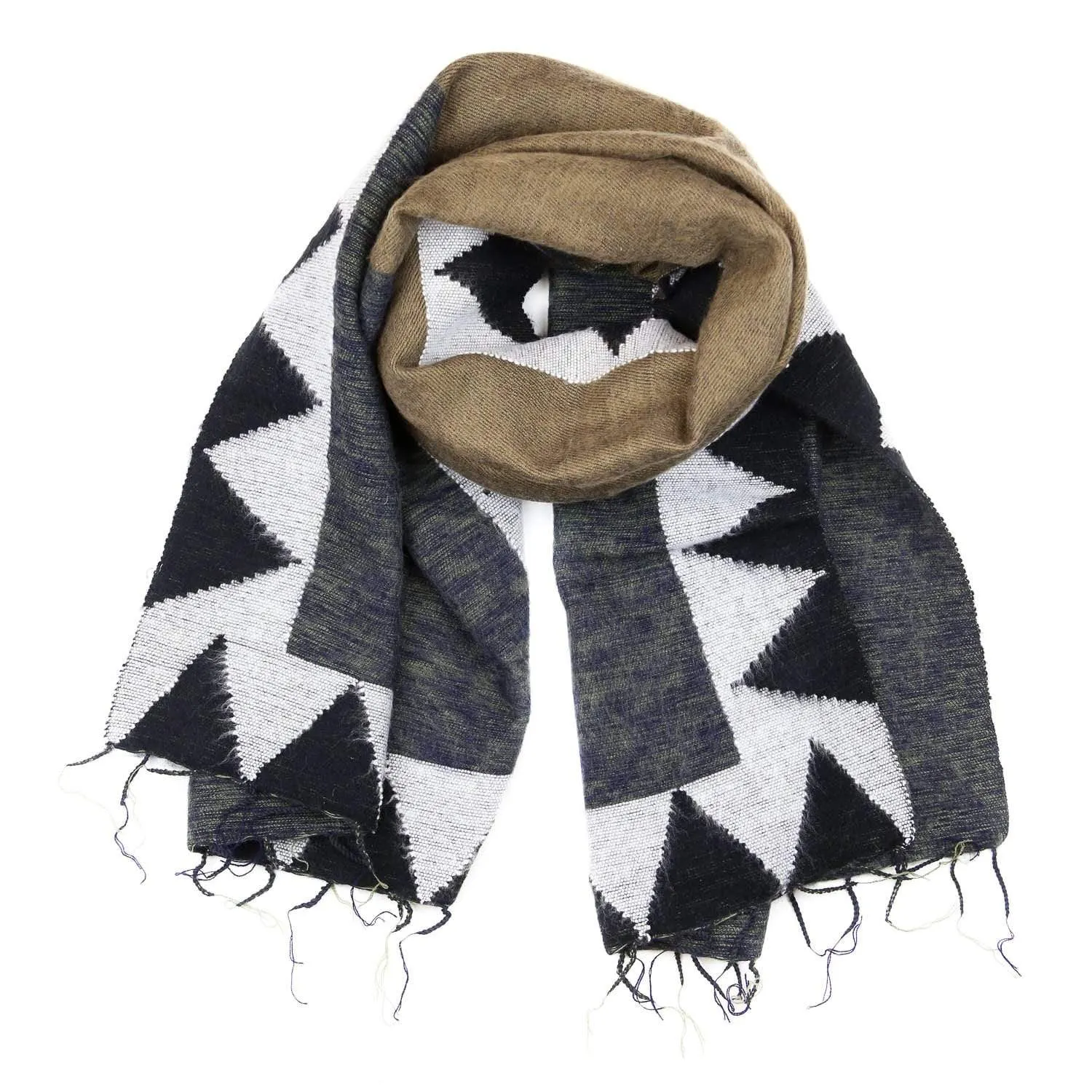 Geometric Himalayan Wool Scarf