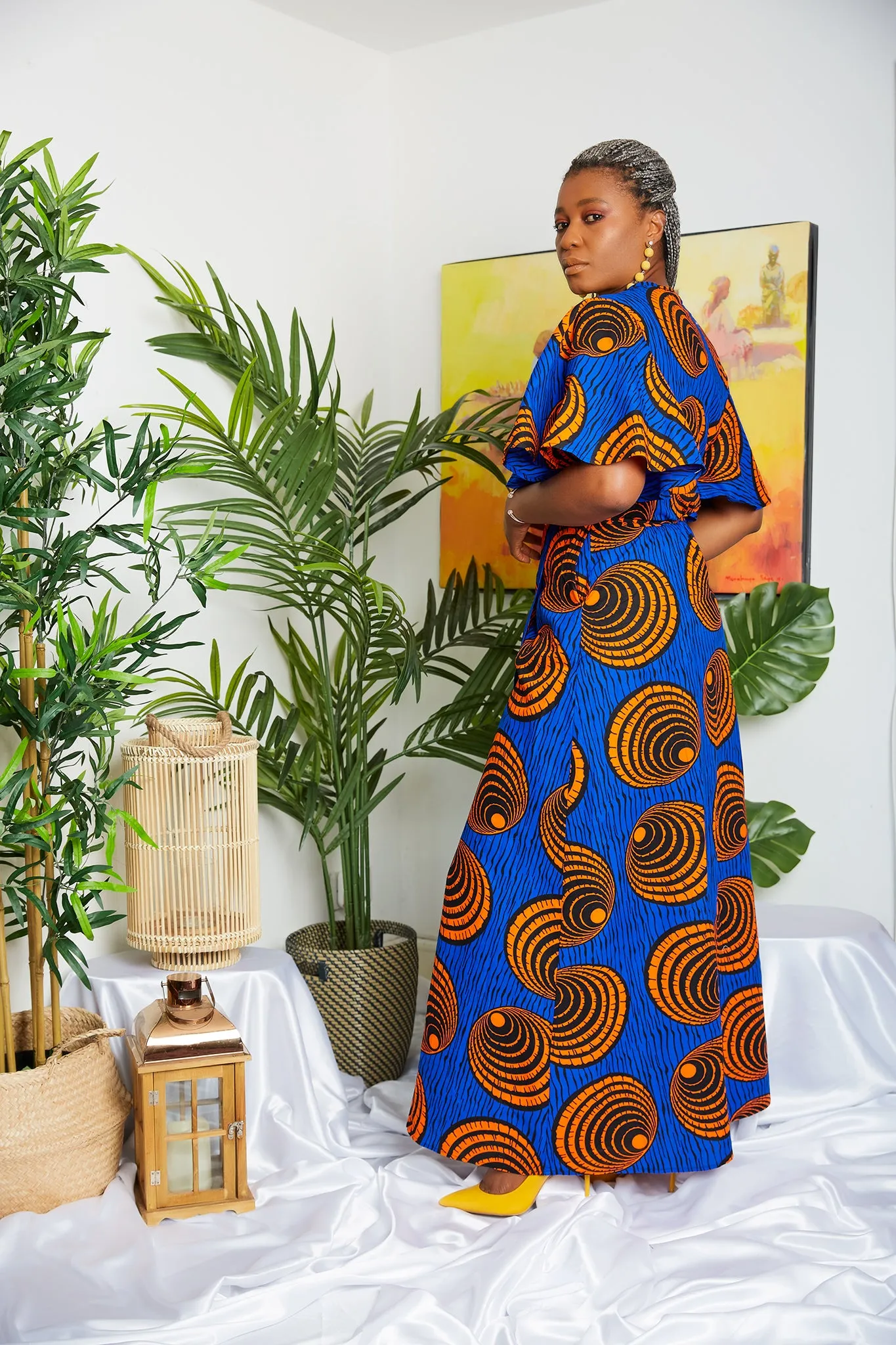 Last Piece African Print Ankara Maxi Wrap Dress - Kwuforo