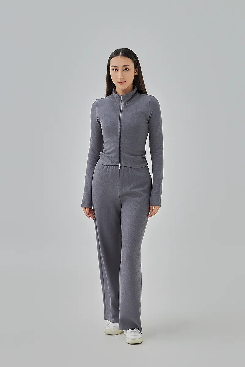 Mika Two-Way Zipper Fitted Knit Jacket
