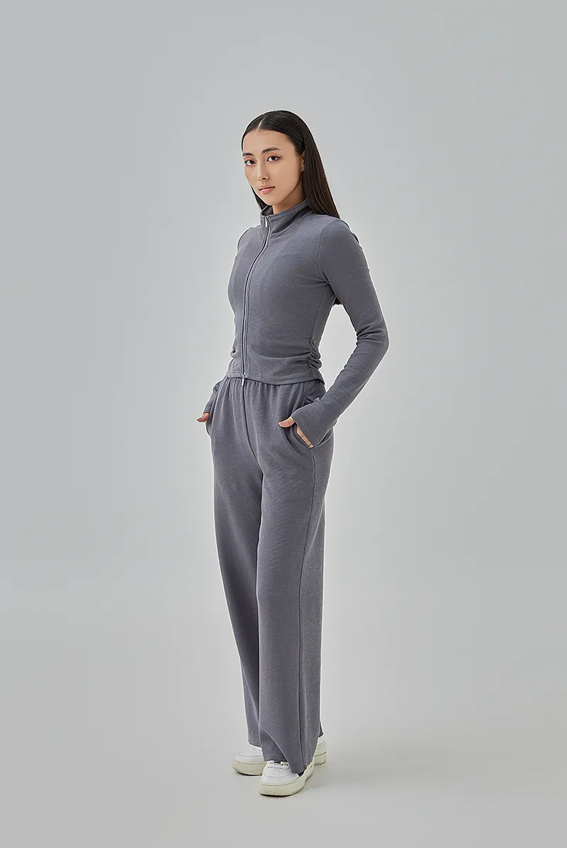 Mika Two-Way Zipper Fitted Knit Jacket