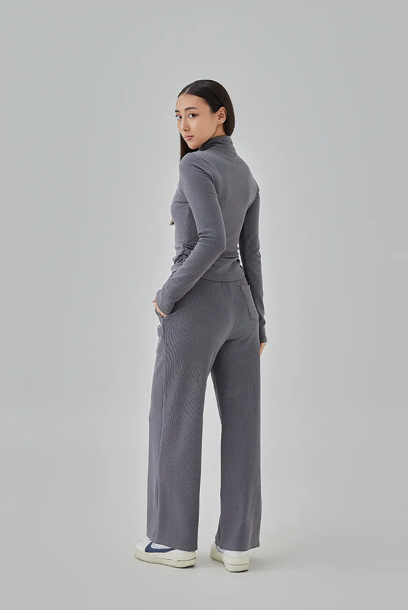 Mika Two-Way Zipper Fitted Knit Jacket