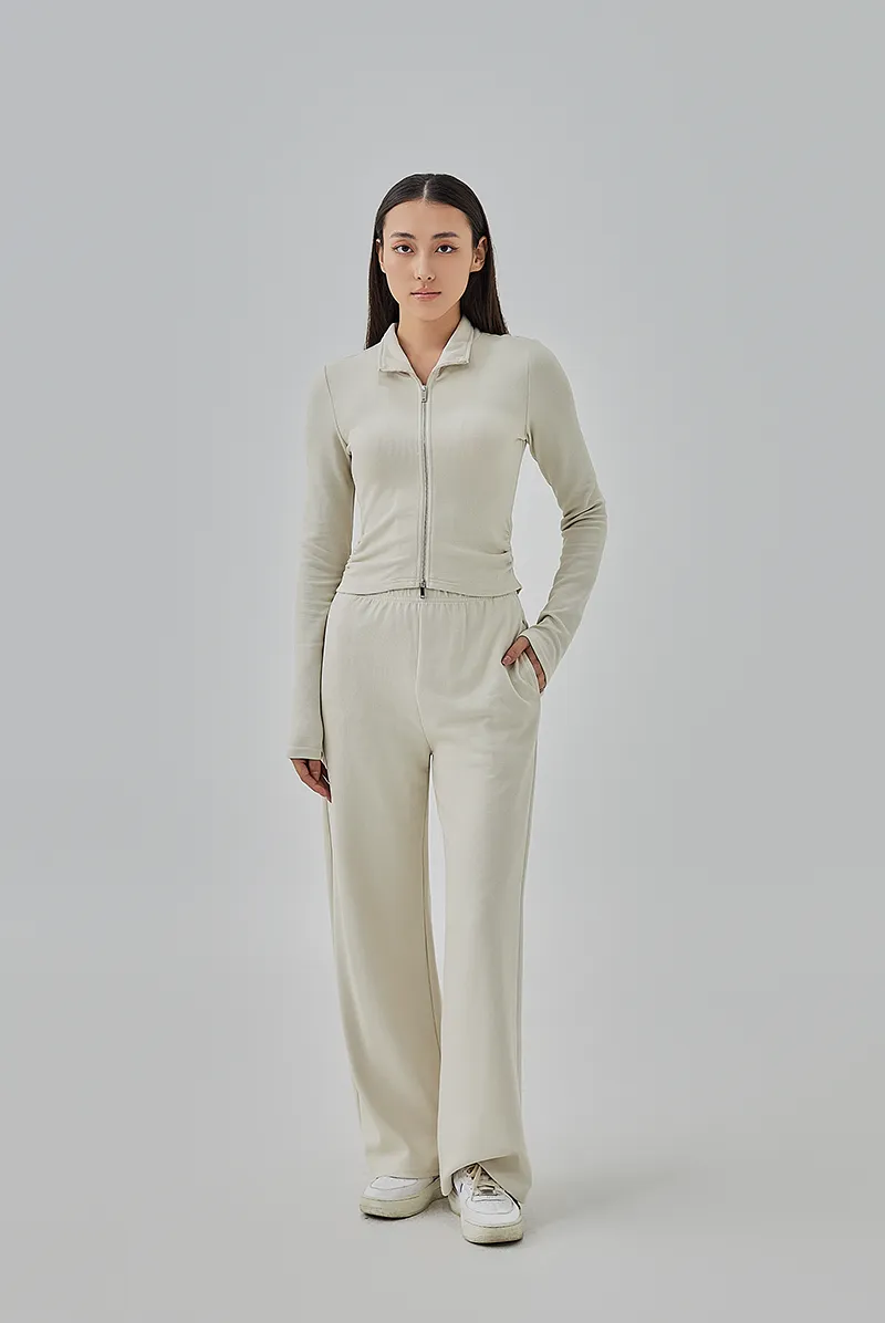 Mika Two-Way Zipper Fitted Knit Jacket