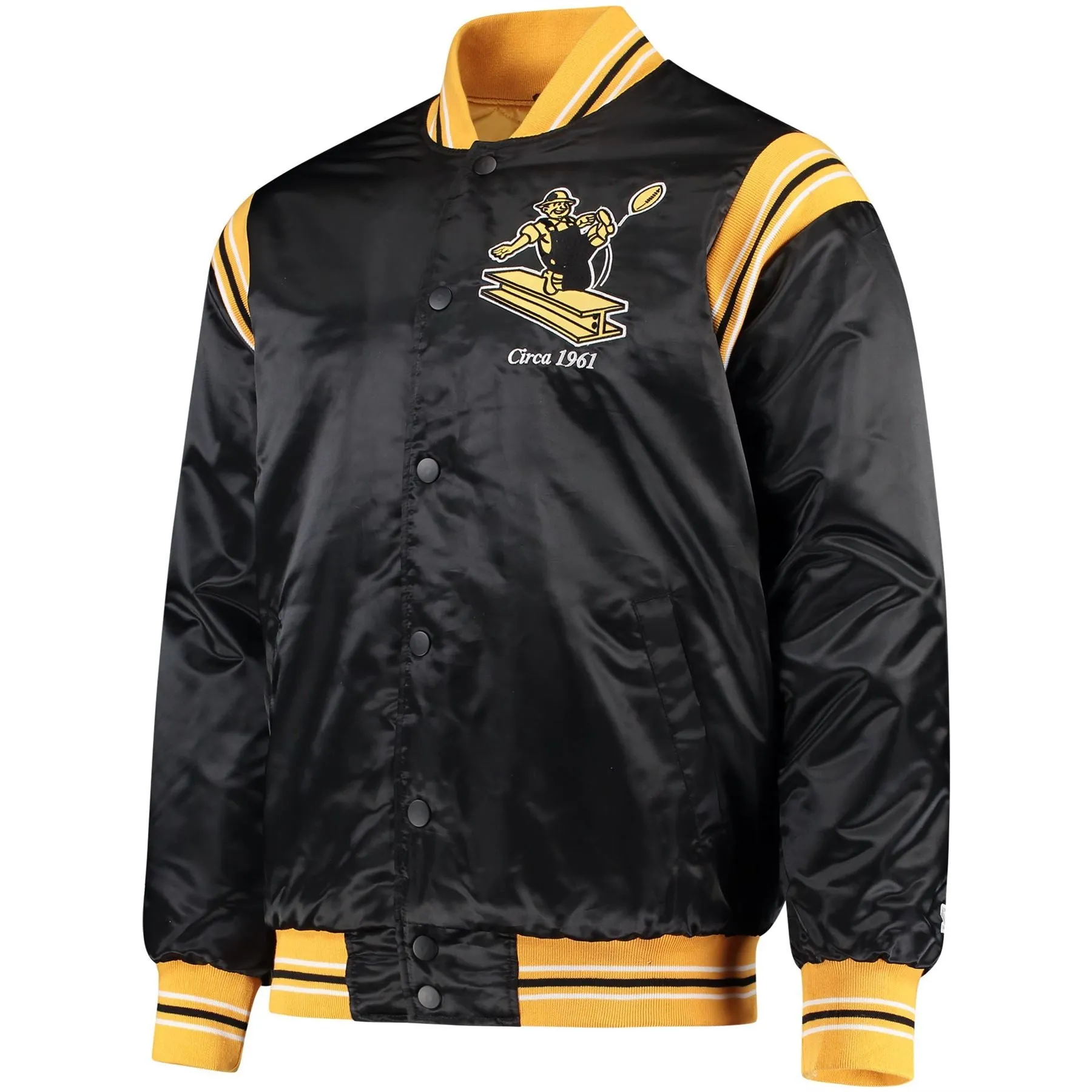 Starter NFL Men's Pittsburg Steelers Enforcer Throwback Satin Jacket