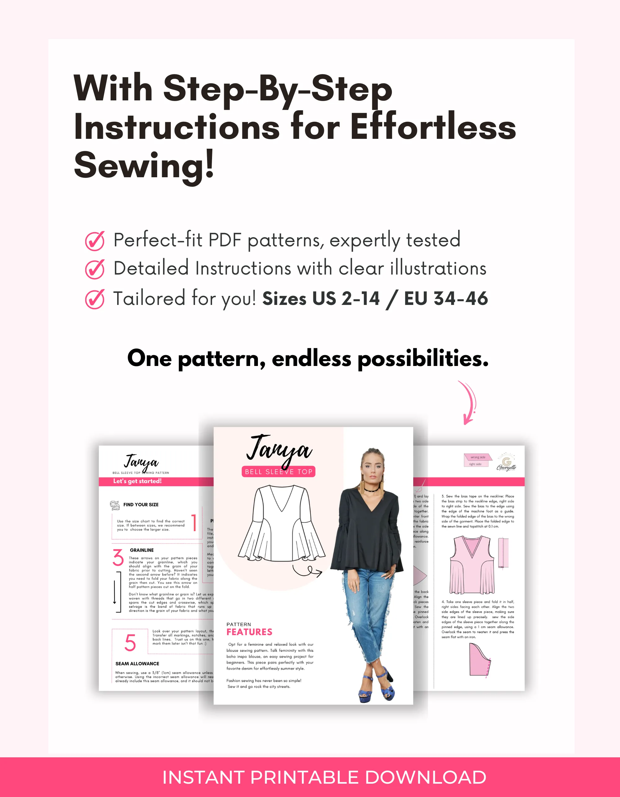 TANYA - Bell Sleeve Top Pattern