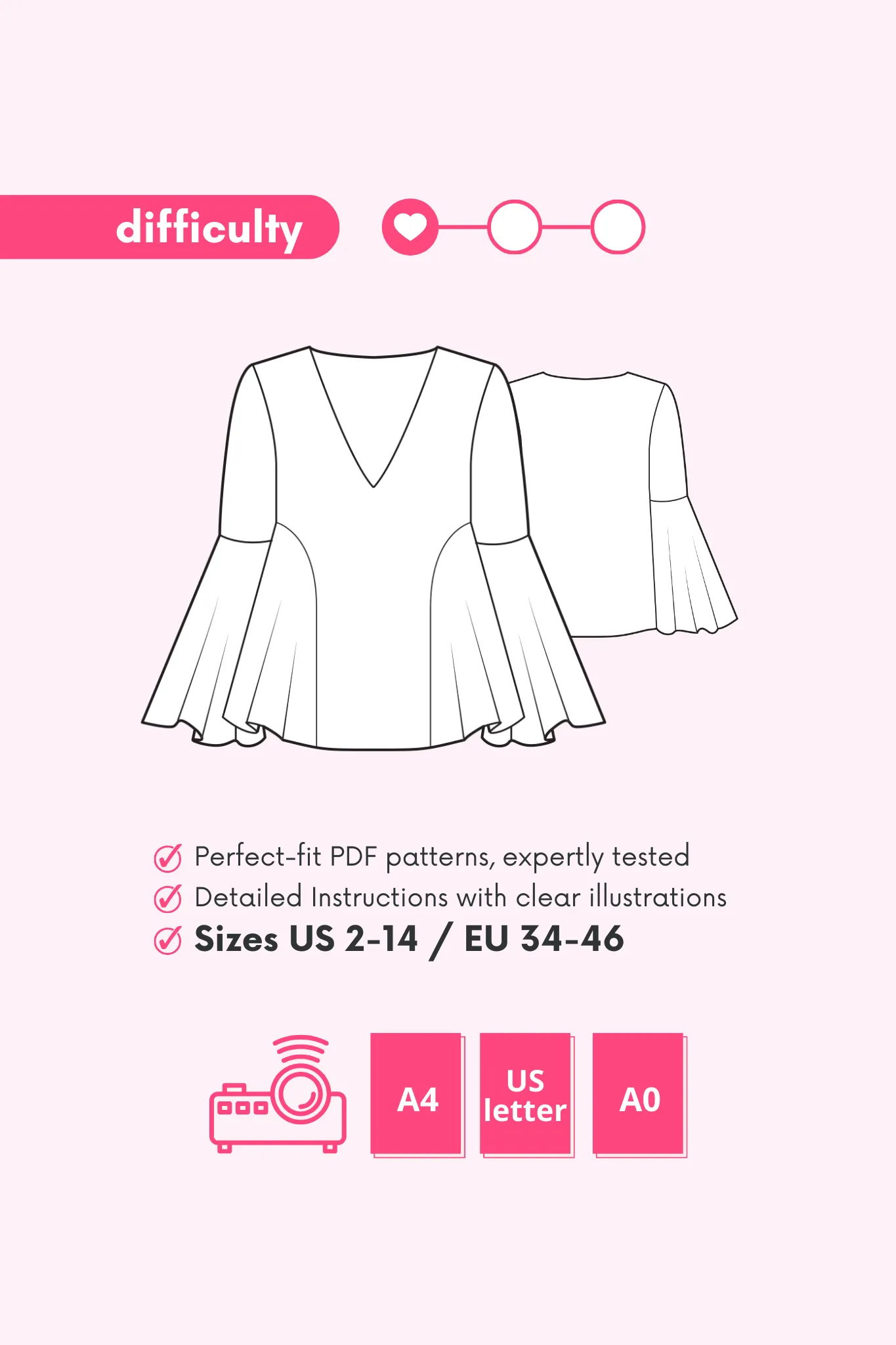 TANYA - Bell Sleeve Top Pattern