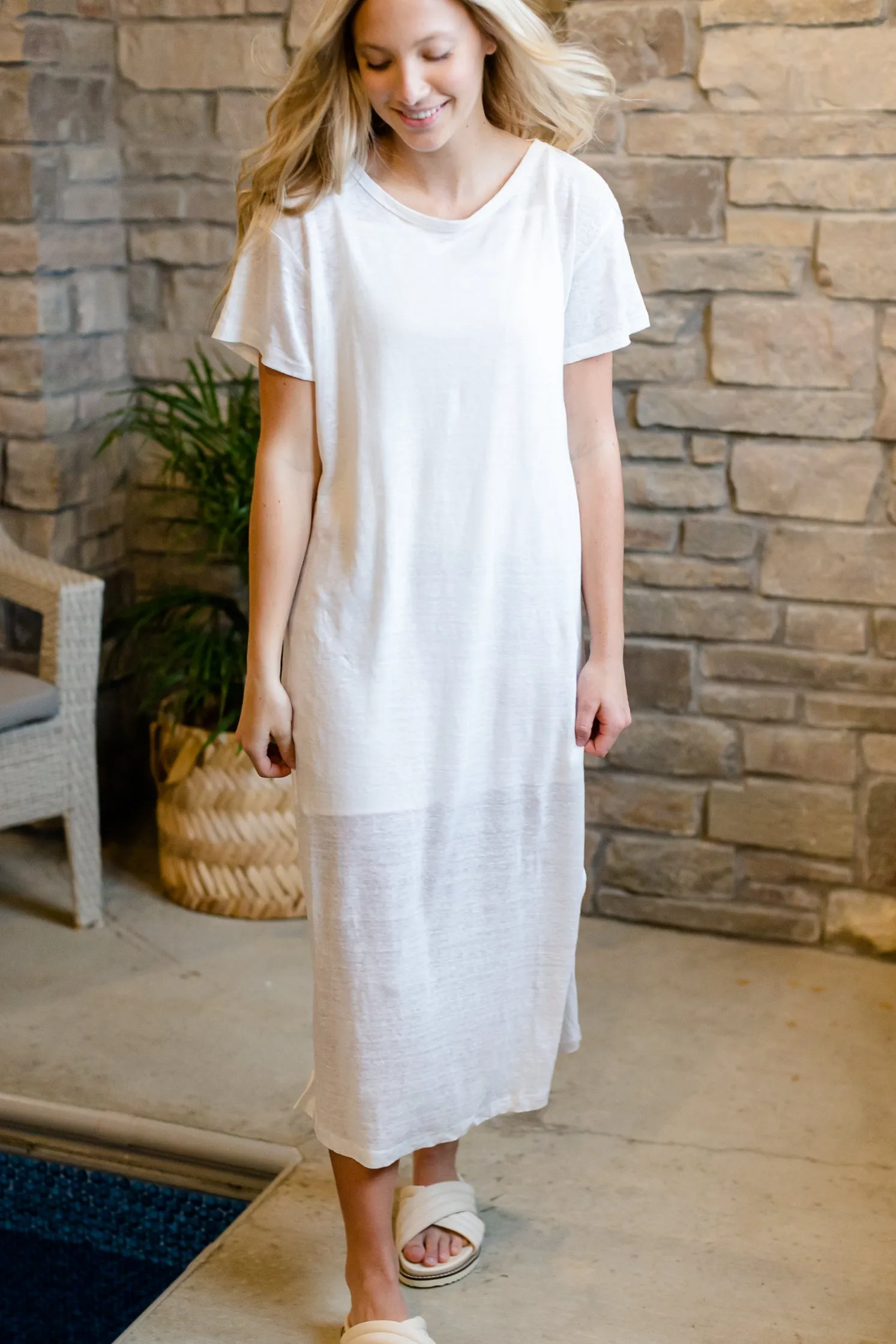 White Tee Shirt Maxi Dress - FINAL SALE